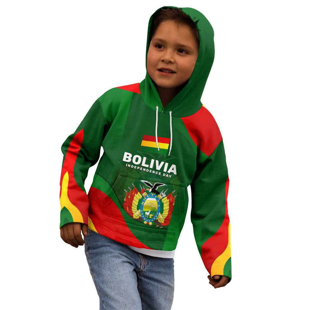 Bolivia Independence Day Kid Hoodie Coat Of Arms Libre Y Soberana Heritage Art Broken Chains