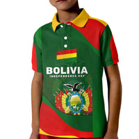 Bolivia Independence Day Kid Polo Shirt Coat Of Arms Libre Y Soberana Heritage Art Broken Chains