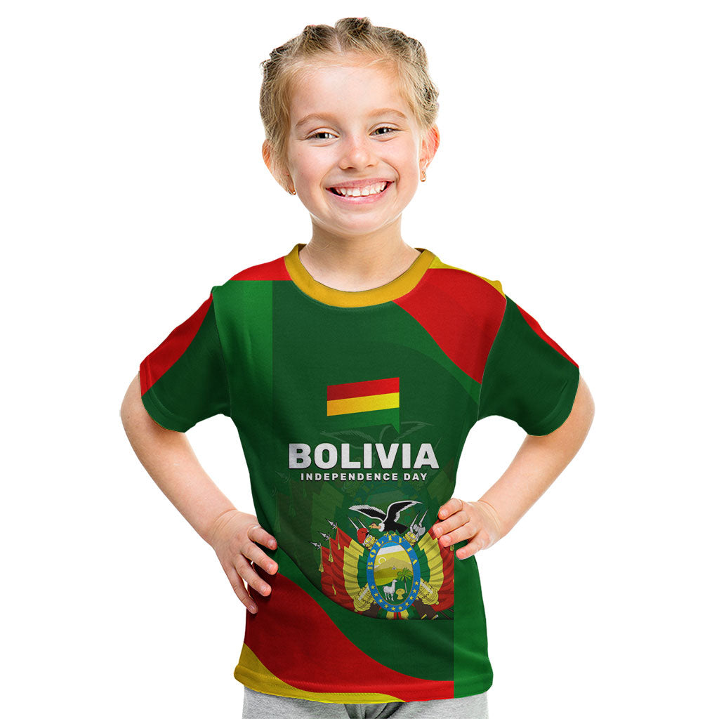 Bolivia Independence Day Kid T Shirt Coat Of Arms Libre Y Soberana Heritage Art Broken Chains