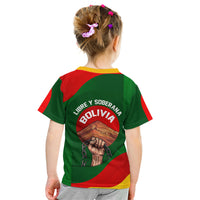 Bolivia Independence Day Kid T Shirt Coat Of Arms Libre Y Soberana Heritage Art Broken Chains