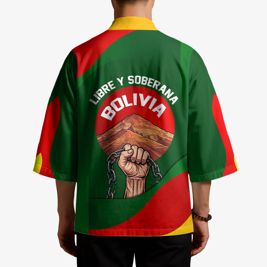 Bolivia Independence Day Kimono Coat Of Arms Libre Y Soberana Heritage Art Broken Chains