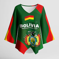 Bolivia Independence Day Kimono Sleeve Blouse Coat Of Arms Libre Y Soberana Heritage Art Broken Chains