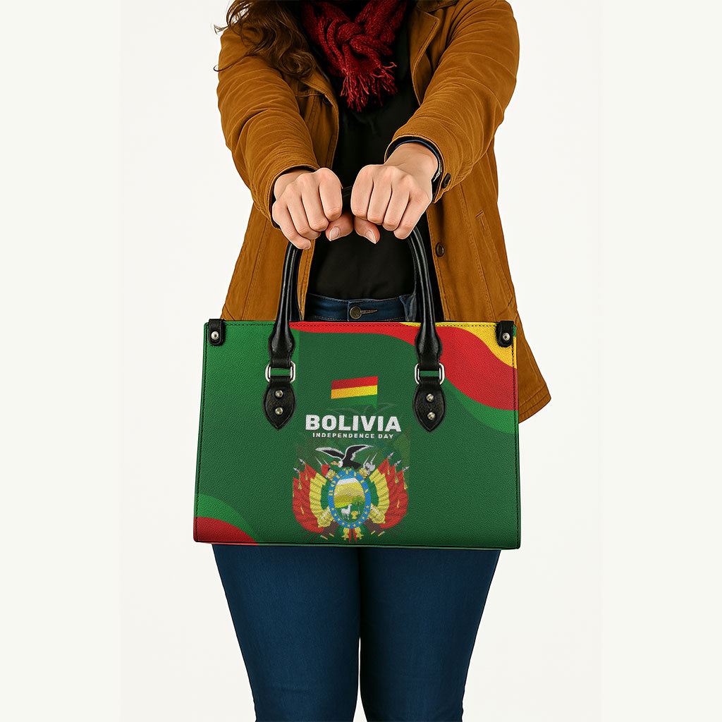 Bolivia Independence Day Leather Bag Coat Of Arms Libre Y Soberana Heritage Art Broken Chains
