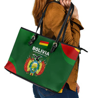 Bolivia Independence Day Leather Tote Bag Coat Of Arms Libre Y Soberana Heritage Art Broken Chains