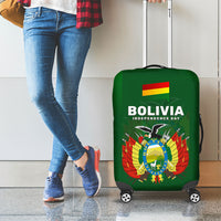 Bolivia Independence Day Luggage Cover Coat Of Arms Libre Y Soberana Heritage Art Broken Chains