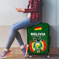 Bolivia Independence Day Luggage Cover Coat Of Arms Libre Y Soberana Heritage Art Broken Chains