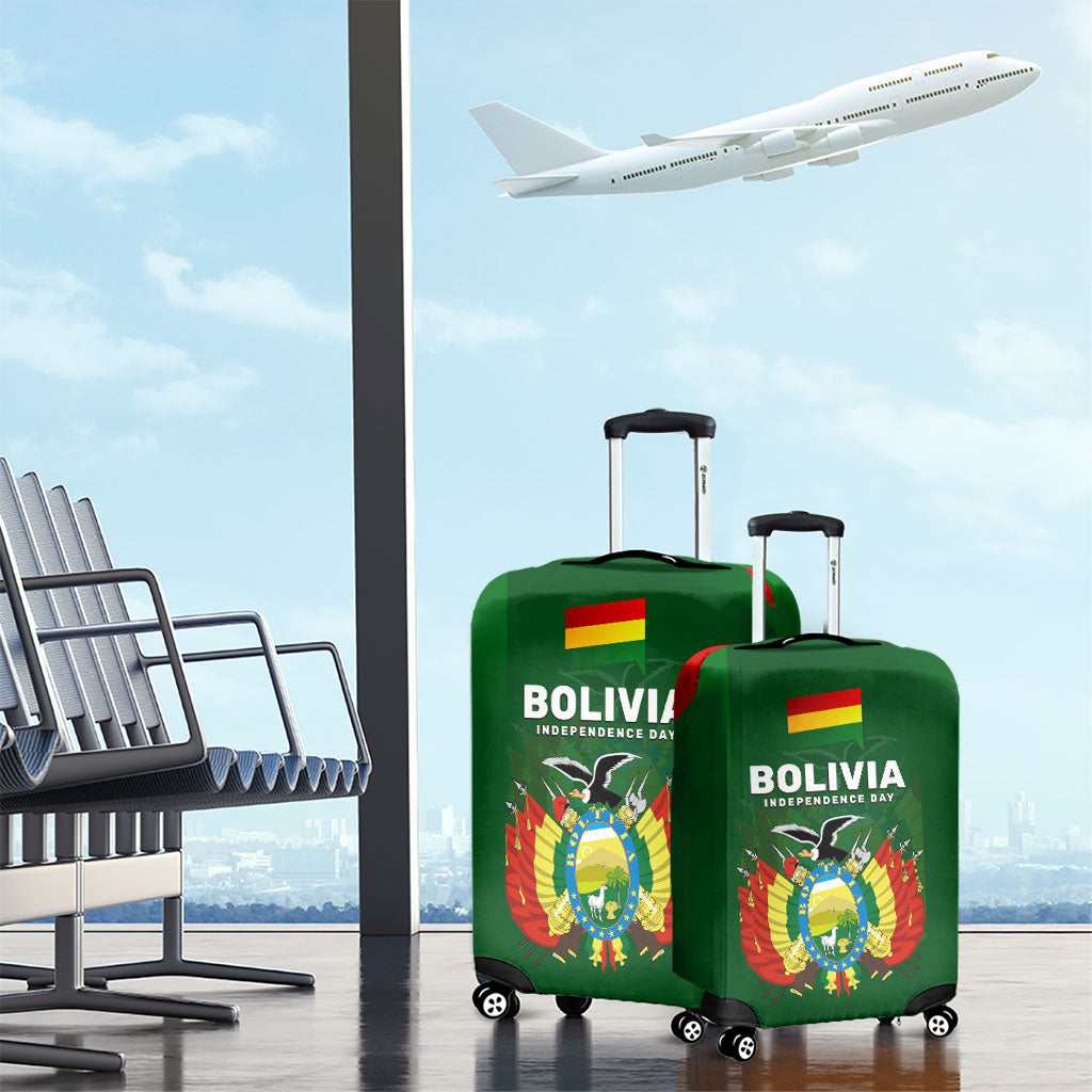 Bolivia Independence Day Luggage Cover Coat Of Arms Libre Y Soberana Heritage Art Broken Chains
