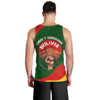 Bolivia Independence Day Men Tank Top Coat Of Arms Libre Y Soberana Heritage Art Broken Chains