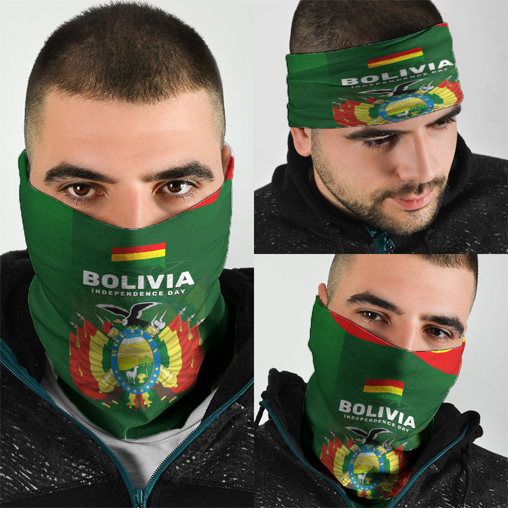 Bolivia Independence Day Neck Gaiter Coat Of Arms Libre Y Soberana Heritage Art Broken Chains