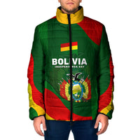 Bolivia Independence Day Padded Jacket Coat Of Arms Libre Y Soberana Heritage Art Broken Chains