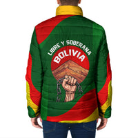 Bolivia Independence Day Padded Jacket Coat Of Arms Libre Y Soberana Heritage Art Broken Chains