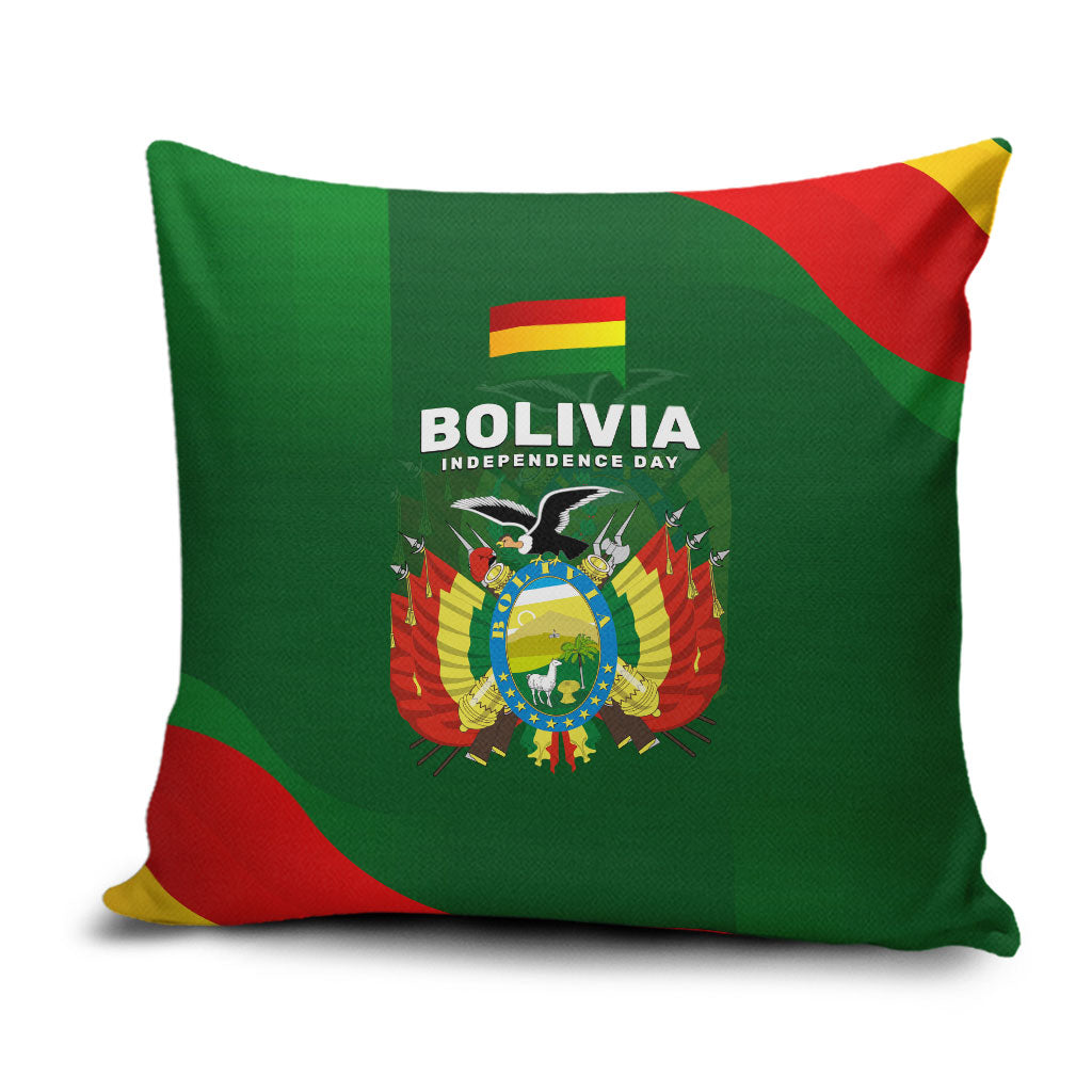 Bolivia Independence Day Pillow Cover Coat Of Arms Libre Y Soberana Heritage Art Broken Chains