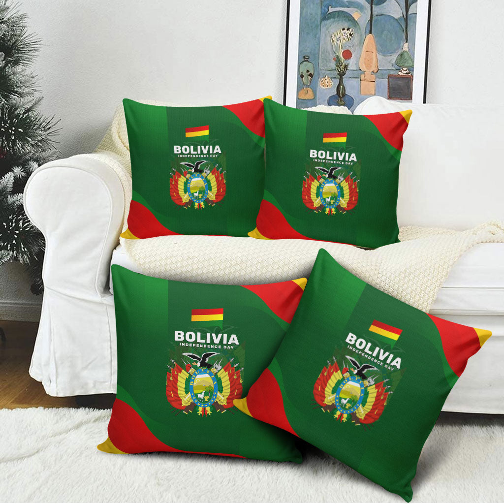 Bolivia Independence Day Pillow Cover Coat Of Arms Libre Y Soberana Heritage Art Broken Chains
