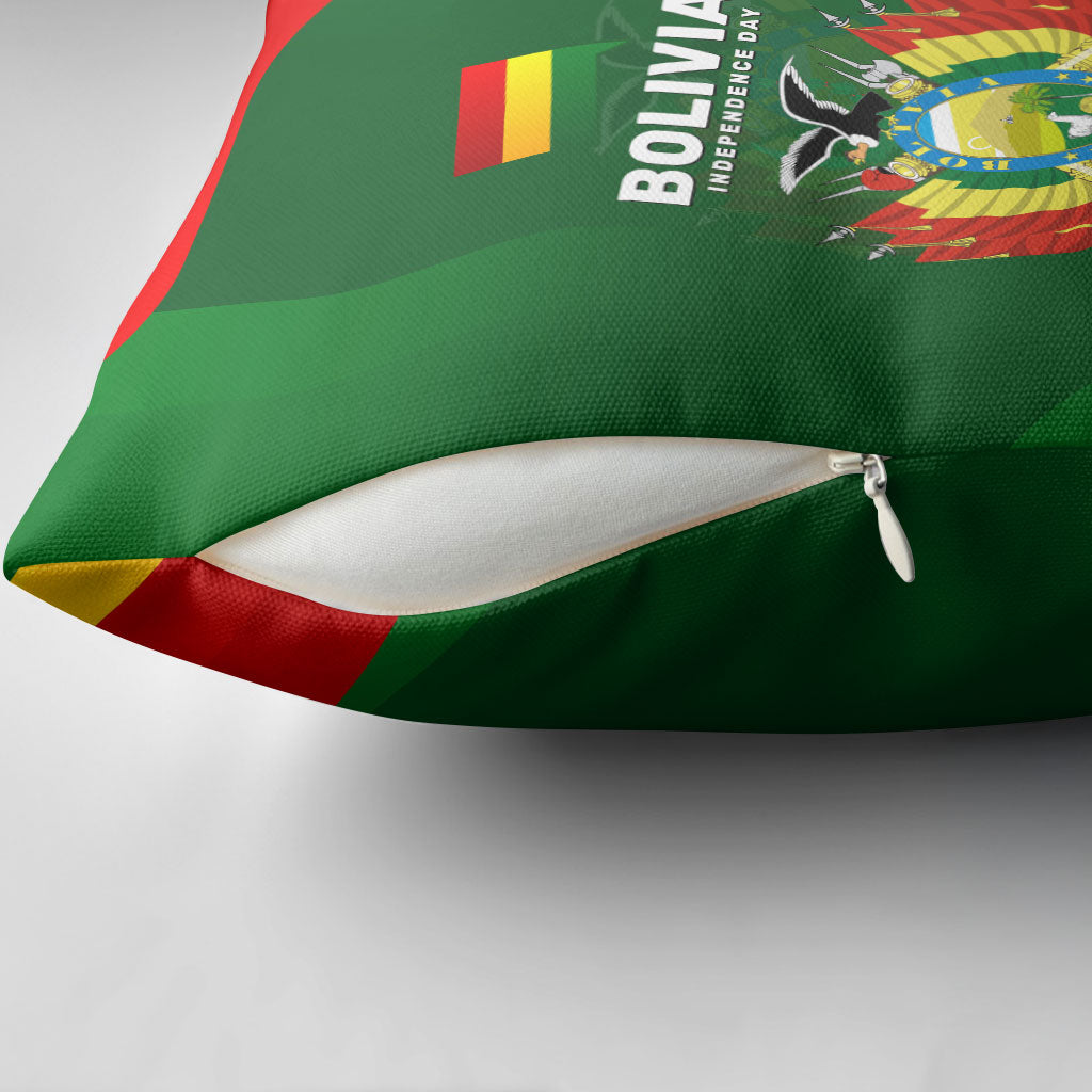 Bolivia Independence Day Pillow Cover Coat Of Arms Libre Y Soberana Heritage Art Broken Chains