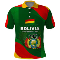 Bolivia Independence Day Polo Shirt Coat Of Arms Libre Y Soberana Heritage Art Broken Chains