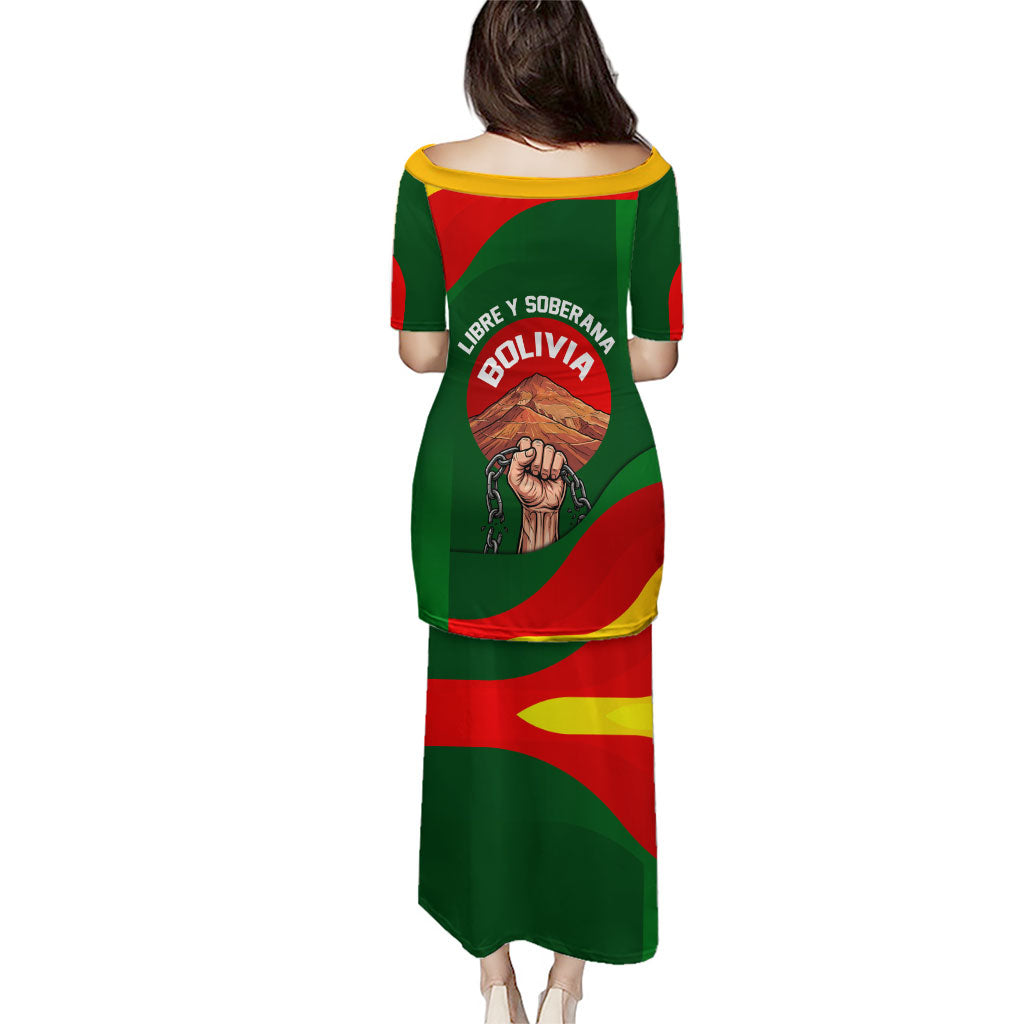 Bolivia Independence Day Puletasi Coat Of Arms Libre Y Soberana Heritage Art Broken Chains