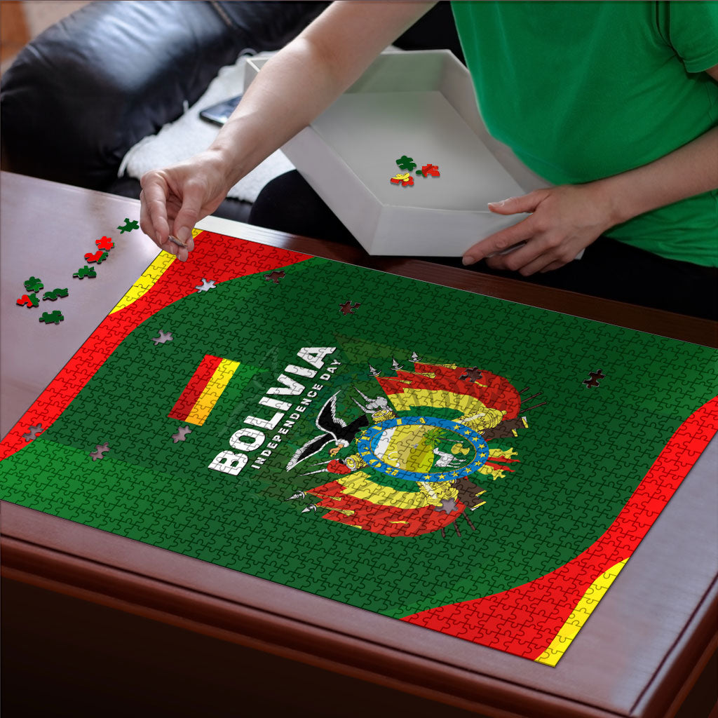 Bolivia Independence Day Puzzle Coat Of Arms Libre Y Soberana Heritage Art Broken Chains