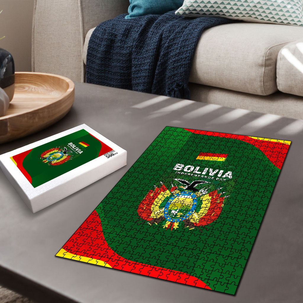 Bolivia Independence Day Puzzle Coat Of Arms Libre Y Soberana Heritage Art Broken Chains