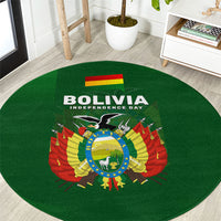 Bolivia Independence Day Round Carpet Coat Of Arms Libre Y Soberana Heritage Art Broken Chains