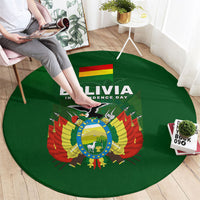 Bolivia Independence Day Round Carpet Coat Of Arms Libre Y Soberana Heritage Art Broken Chains