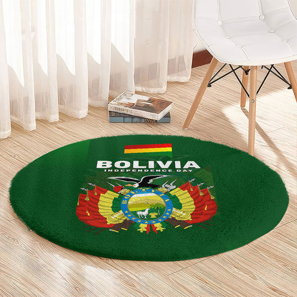 Bolivia Independence Day Round Carpet Coat Of Arms Libre Y Soberana Heritage Art Broken Chains