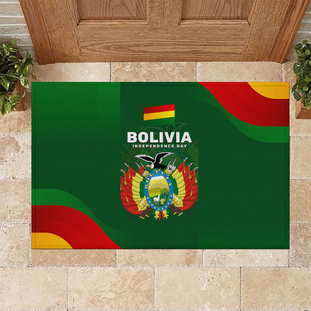 Bolivia Independence Day Rubber Doormat Coat Of Arms Libre Y Soberana Heritage Art Broken Chains
