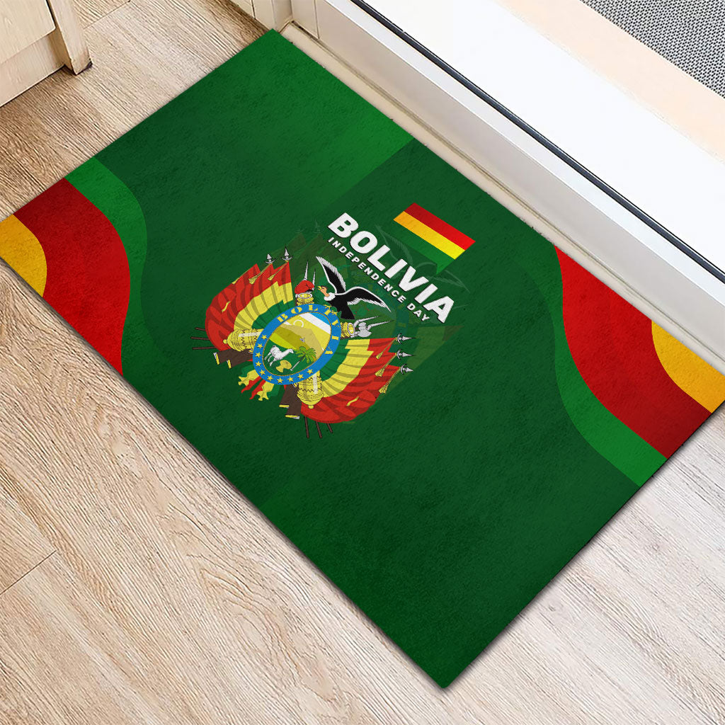 Bolivia Independence Day Rubber Doormat Coat Of Arms Libre Y Soberana Heritage Art Broken Chains