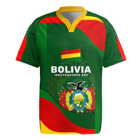 Bolivia Independence Day Rugby Jersey Coat Of Arms Libre Y Soberana Heritage Art Broken Chains