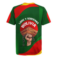 Bolivia Independence Day Rugby Jersey Coat Of Arms Libre Y Soberana Heritage Art Broken Chains