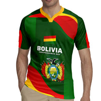 Bolivia Independence Day Rugby Jersey Coat Of Arms Libre Y Soberana Heritage Art Broken Chains