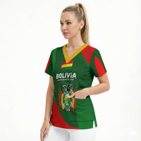 Bolivia Independence Day Scrub Top Coat Of Arms Libre Y Soberana Heritage Art Broken Chains