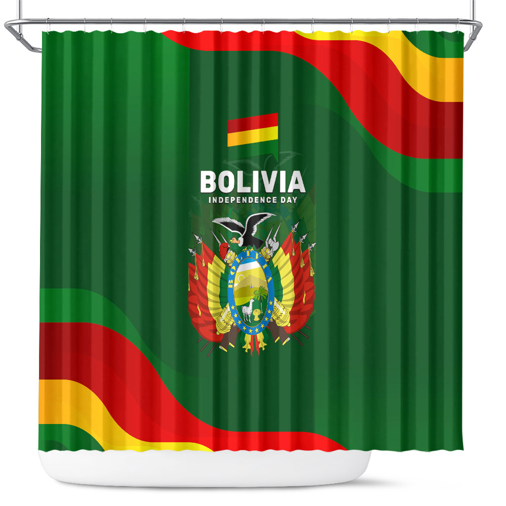 Bolivia Independence Day Shower Curtain Coat Of Arms Libre Y Soberana Heritage Art Broken Chains