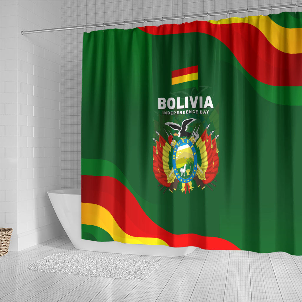 Bolivia Independence Day Shower Curtain Coat Of Arms Libre Y Soberana Heritage Art Broken Chains