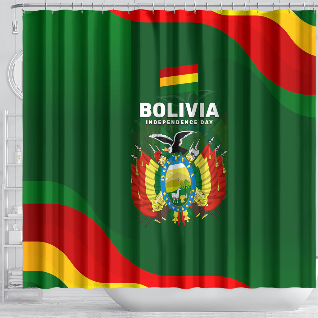 Bolivia Independence Day Shower Curtain Coat Of Arms Libre Y Soberana Heritage Art Broken Chains