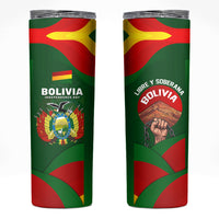 Bolivia Independence Day Skinny Tumbler Coat Of Arms Libre Y Soberana Heritage Art Broken Chains