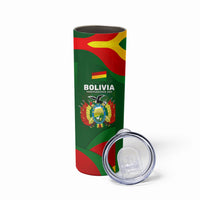 Bolivia Independence Day Skinny Tumbler Coat Of Arms Libre Y Soberana Heritage Art Broken Chains