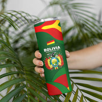Bolivia Independence Day Skinny Tumbler Coat Of Arms Libre Y Soberana Heritage Art Broken Chains