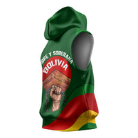 Bolivia Independence Day Sleeveless Hoodie Coat Of Arms Libre Y Soberana Heritage Art Broken Chains