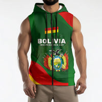 Bolivia Independence Day Sleeveless Zip Hoodie Coat Of Arms Libre Y Soberana Heritage Art Broken Chains