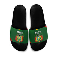 Bolivia Independence Day Slide Sandals Coat Of Arms Libre Y Soberana Heritage Art Broken Chains