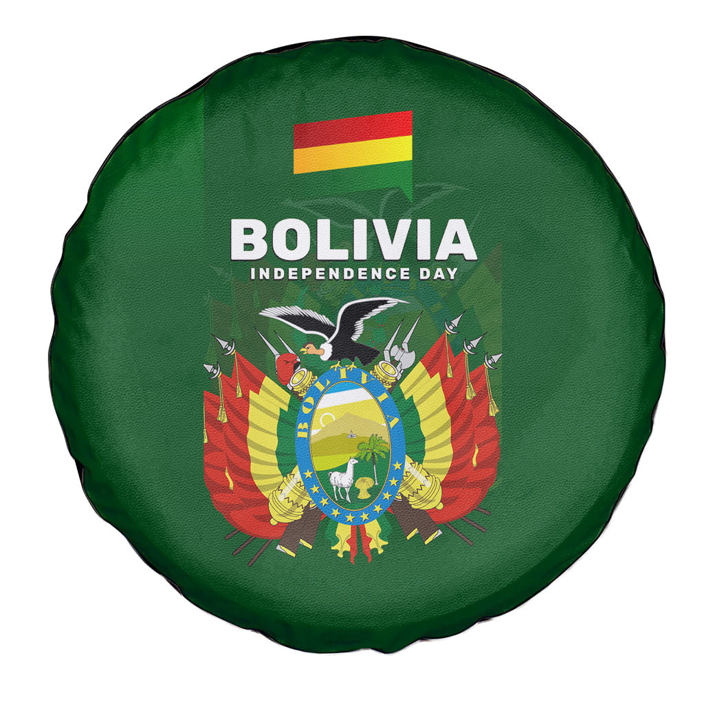 Bolivia Independence Day Spare Tire Cover Coat Of Arms Libre Y Soberana Heritage Art Broken Chains