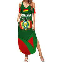 Bolivia Independence Day Summer Maxi Dress Coat Of Arms Libre Y Soberana Heritage Art Broken Chains