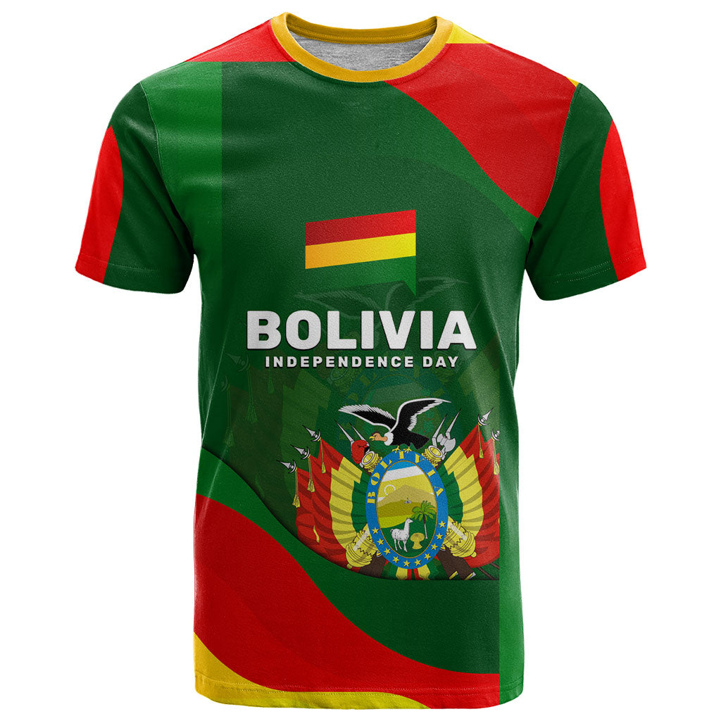 Bolivia Independence Day T Shirt Coat Of Arms Libre Y Soberana Heritage Art Broken Chains
