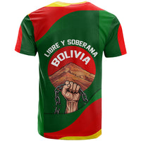 Bolivia Independence Day T Shirt Coat Of Arms Libre Y Soberana Heritage Art Broken Chains