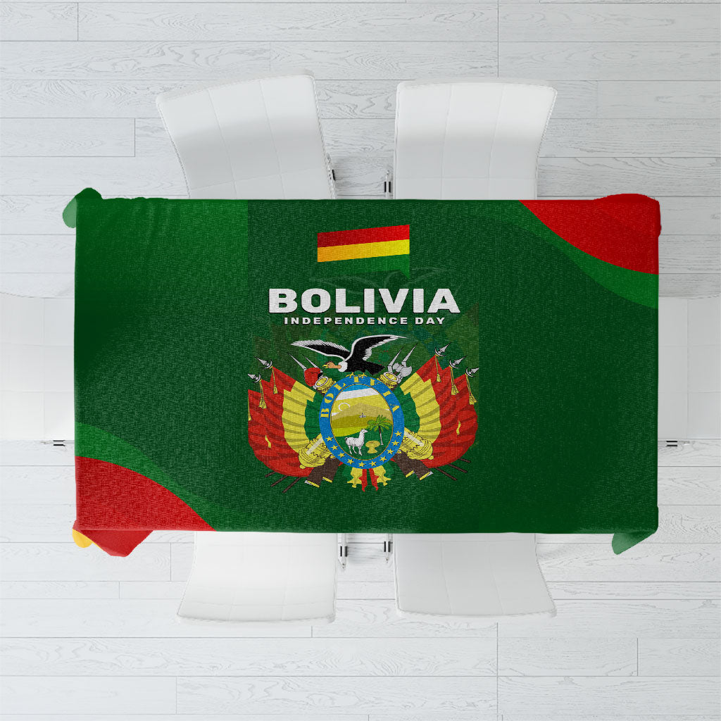 Bolivia Independence Day Tablecloth Coat Of Arms Libre Y Soberana Heritage Art Broken Chains