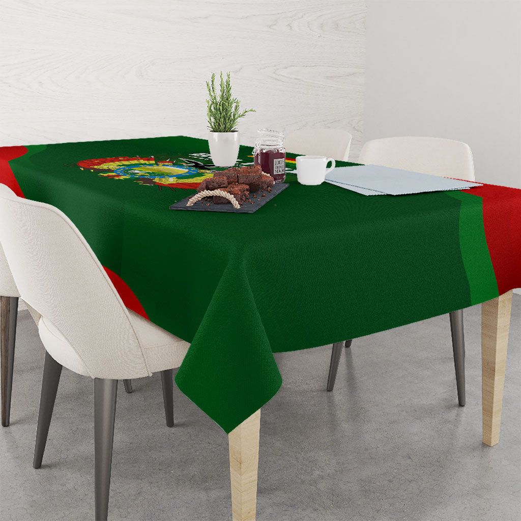 Bolivia Independence Day Tablecloth Coat Of Arms Libre Y Soberana Heritage Art Broken Chains