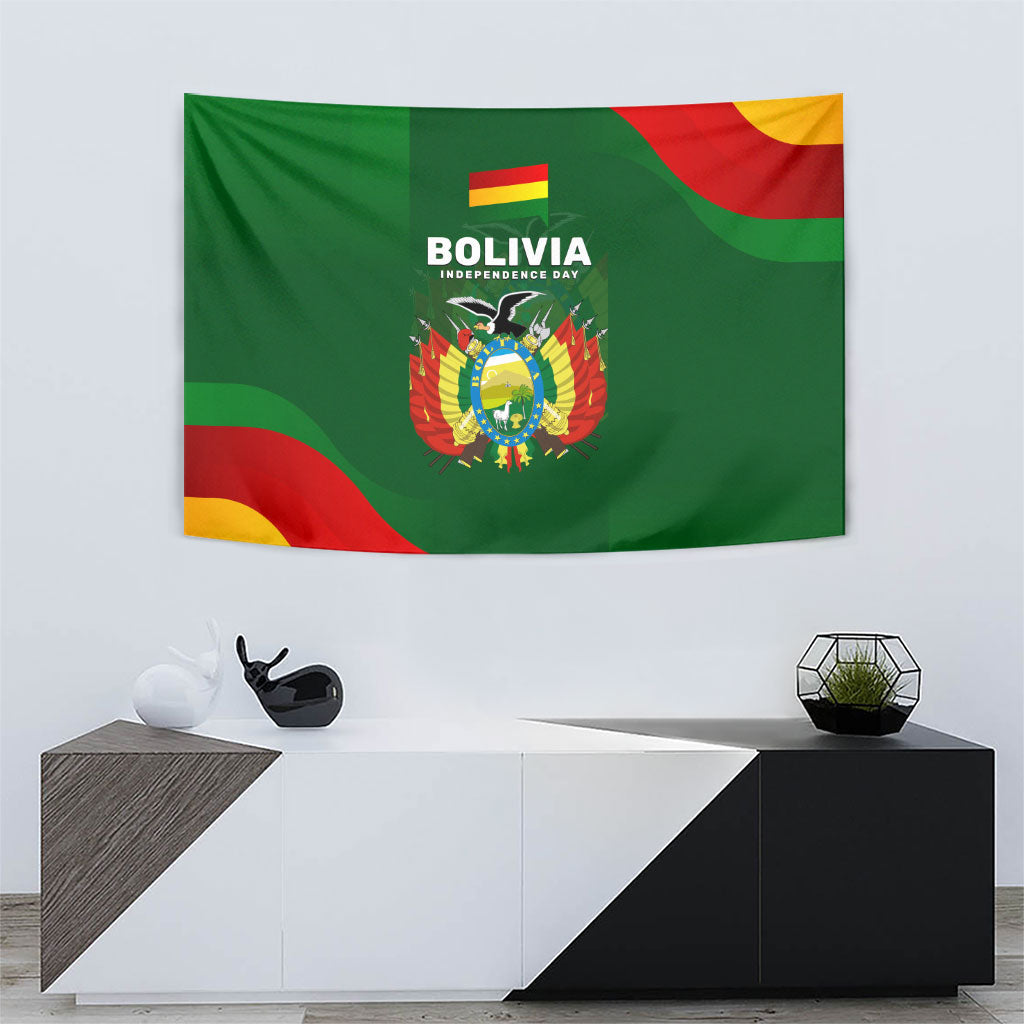 Bolivia Independence Day Tapestry Coat Of Arms Libre Y Soberana Heritage Art Broken Chains