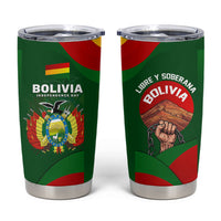 Bolivia Independence Day Tumbler Cup Coat Of Arms Libre Y Soberana Heritage Art Broken Chains