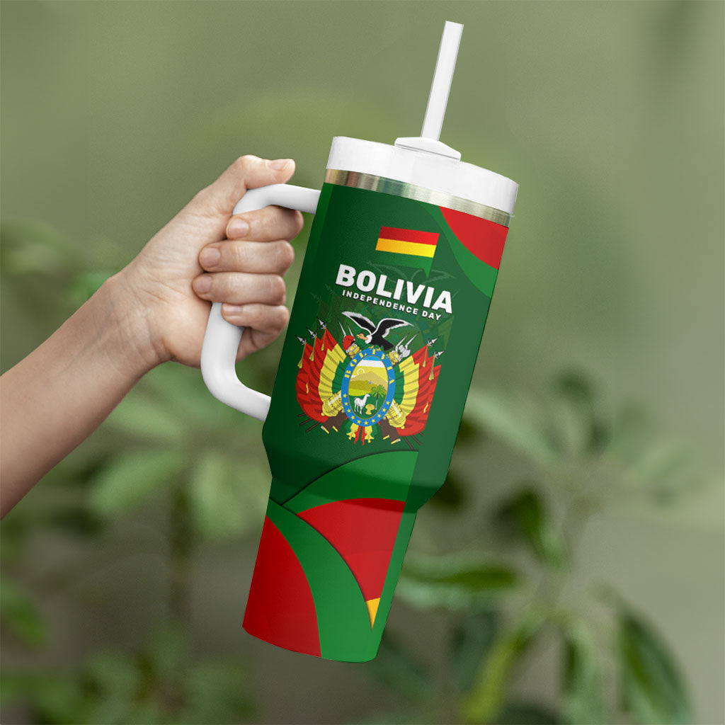Bolivia Independence Day Tumbler With Handle Coat Of Arms Libre Y Soberana Heritage Art Broken Chains
