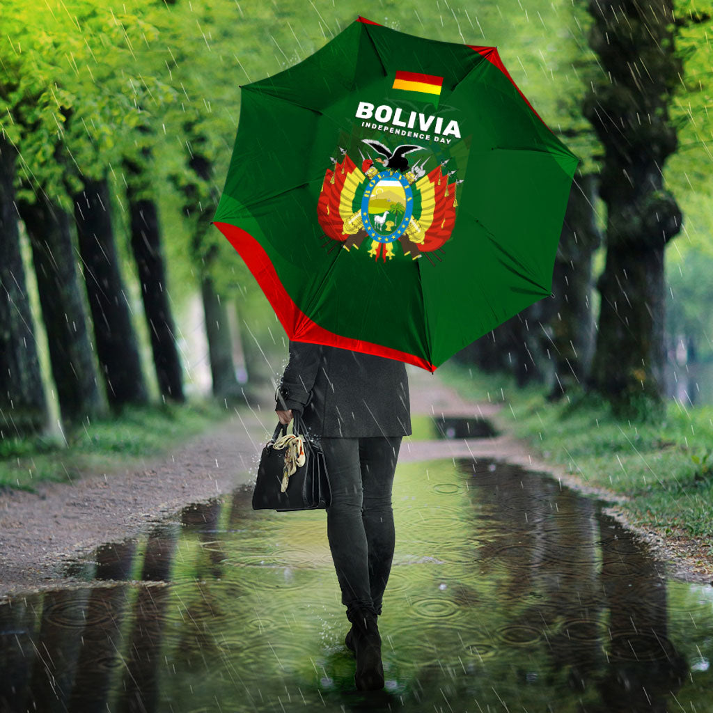 Bolivia Independence Day Umbrella Coat Of Arms Libre Y Soberana Heritage Art Broken Chains